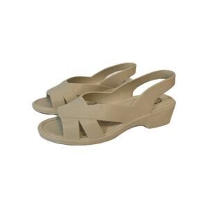 Okabashi Classic Womens Med Beige Slingback Sandals Foot Therapy USA